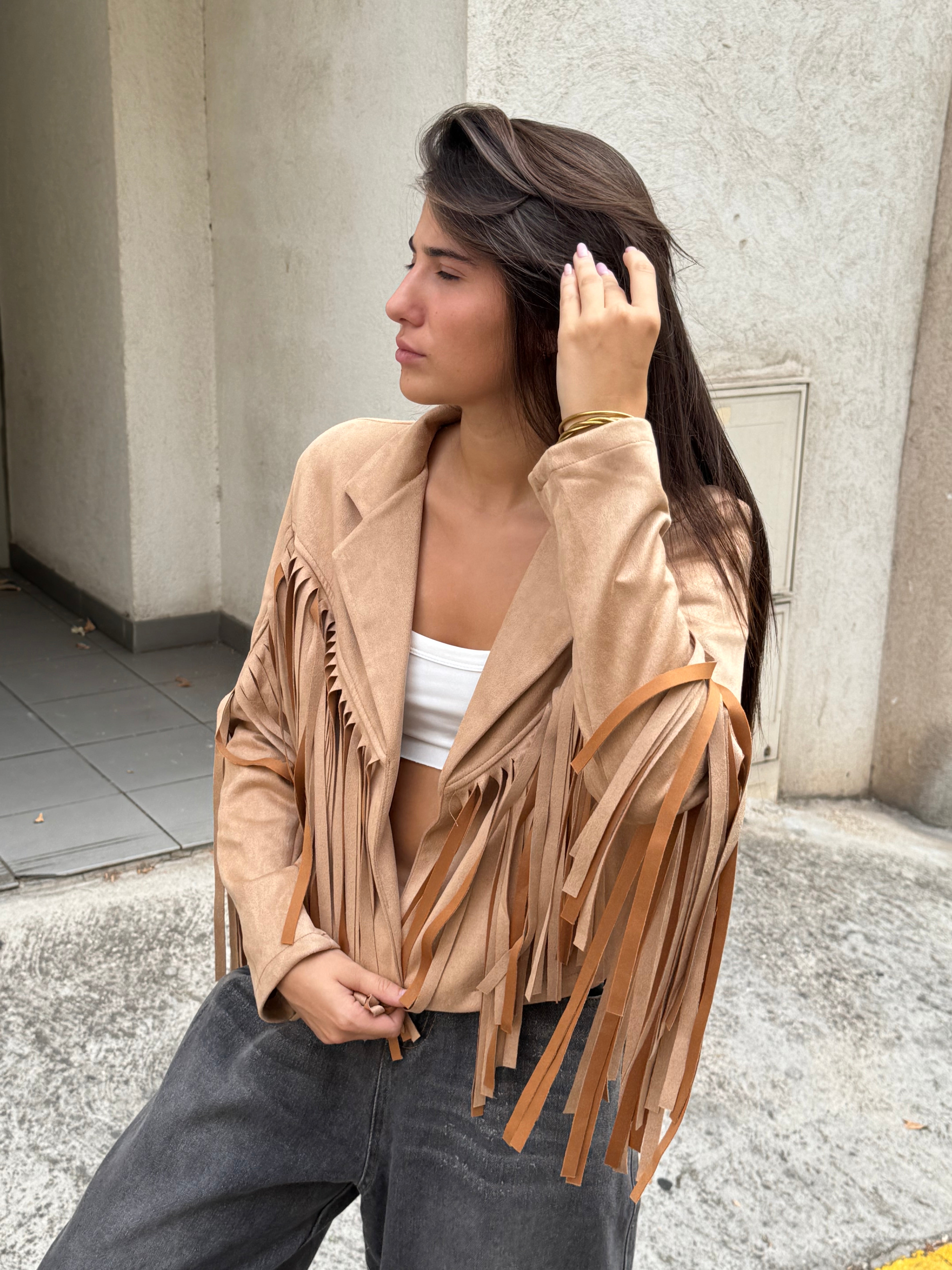 Suede Fringe Jacket