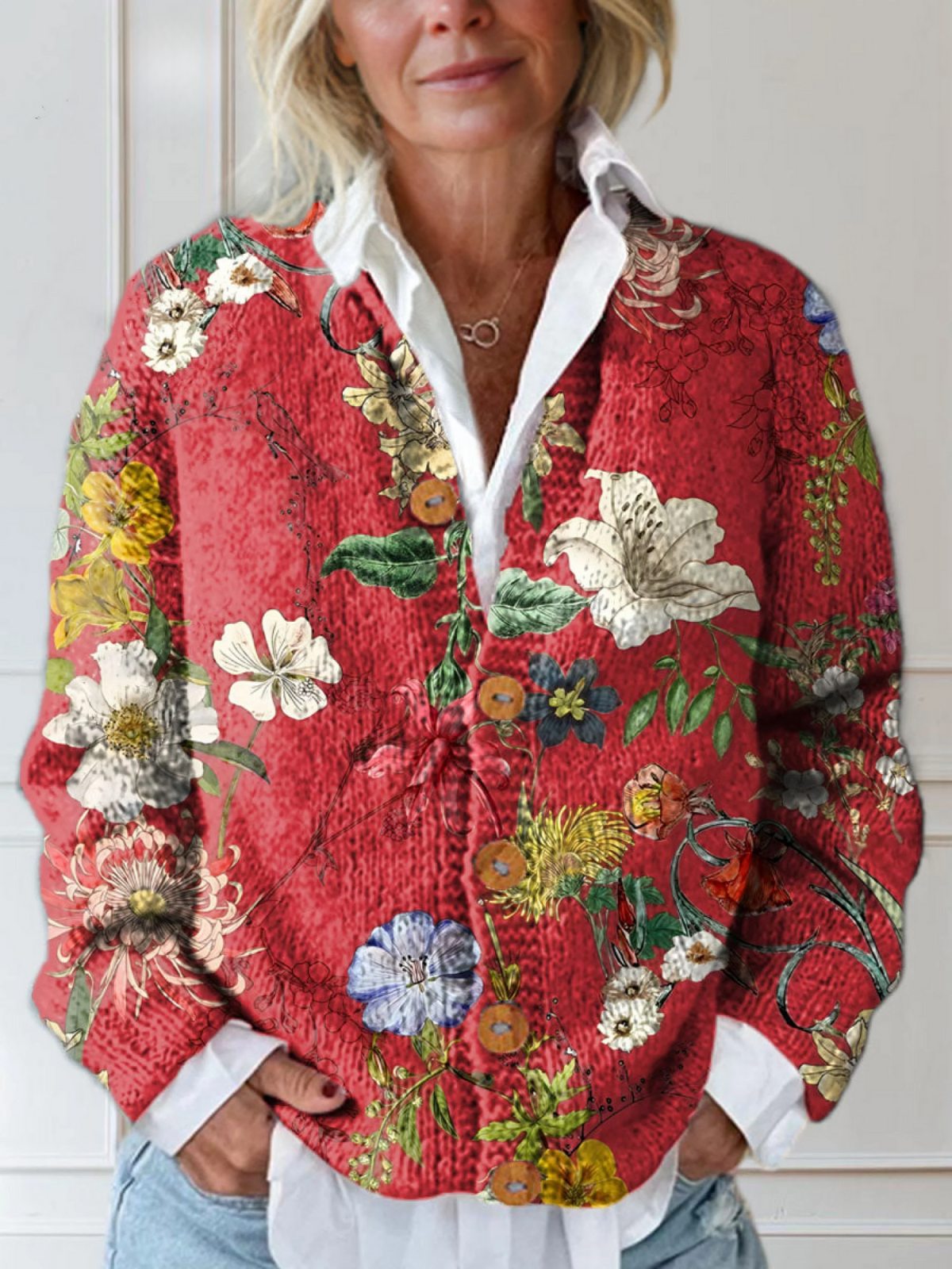 Katherine | Floral Knit Cardigan