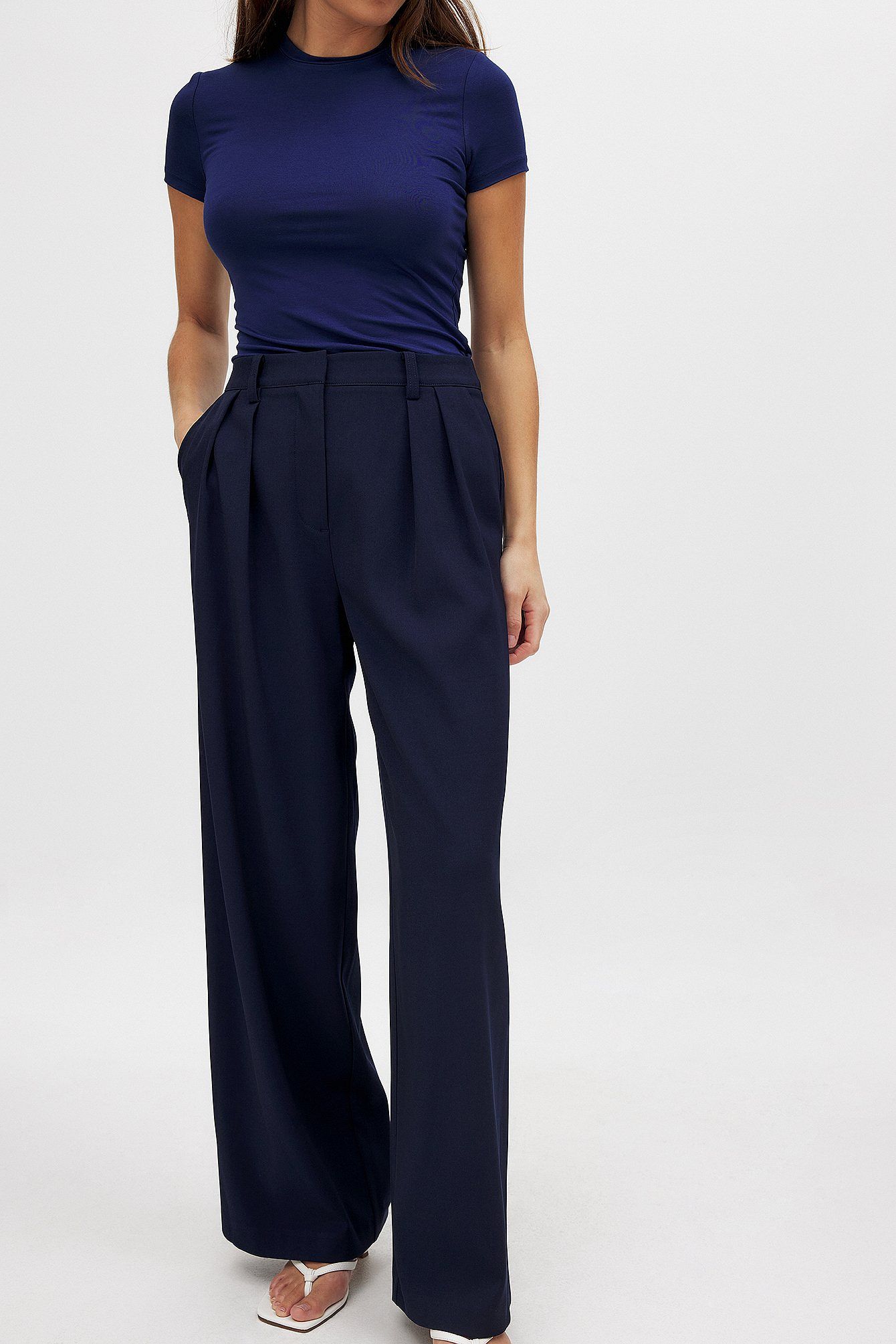 Structured Wide-Leg Trousers