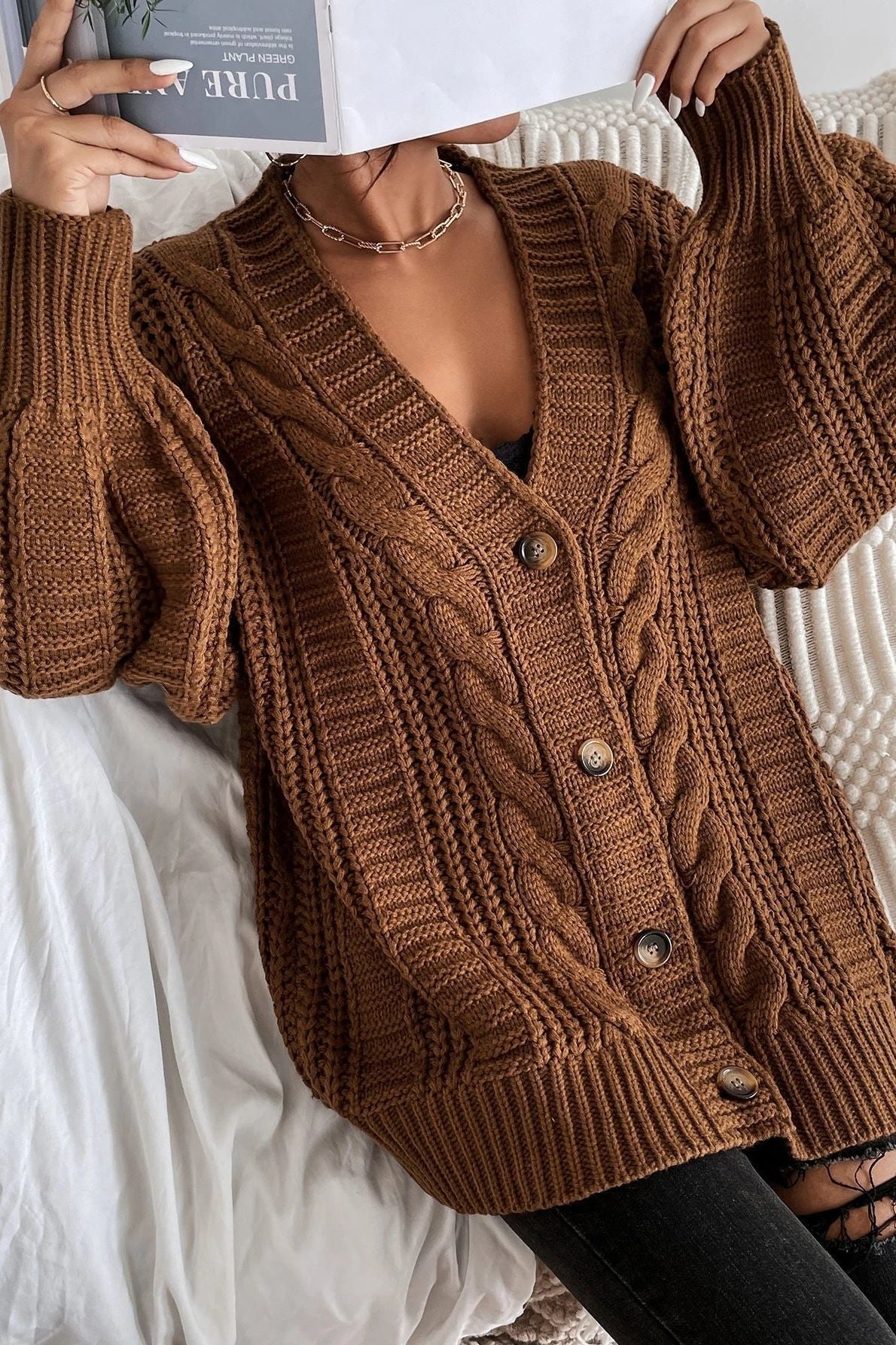 Enna | Cozy Cable-Knit Cardigan