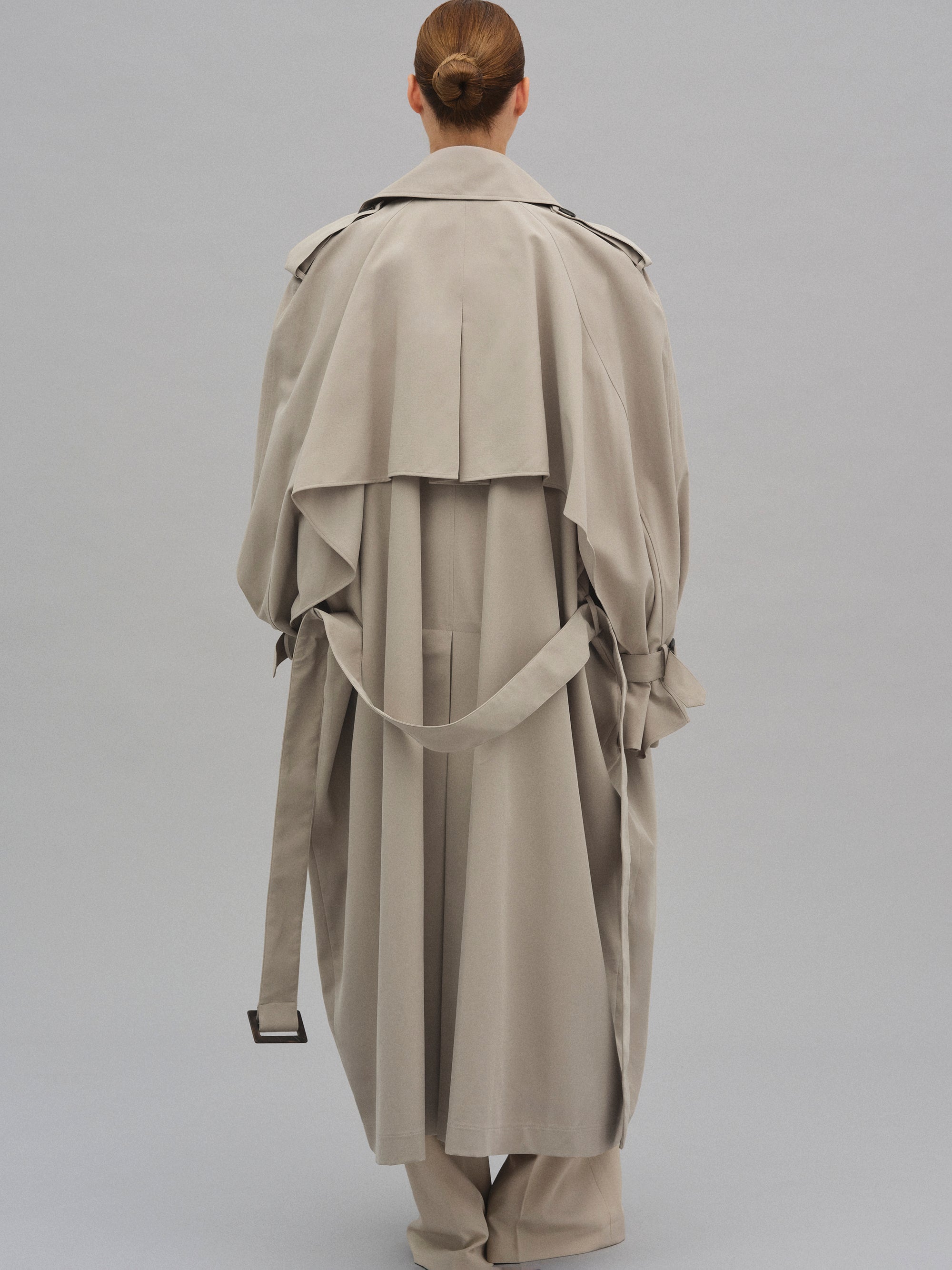 Caped Trench Coat - Beige