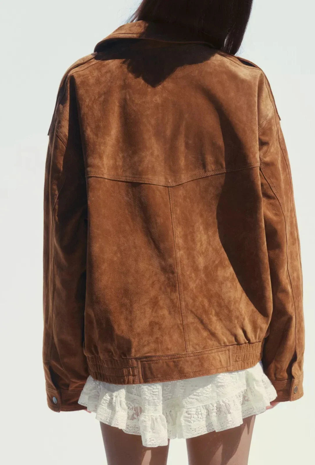 Suede Cargo Bomber