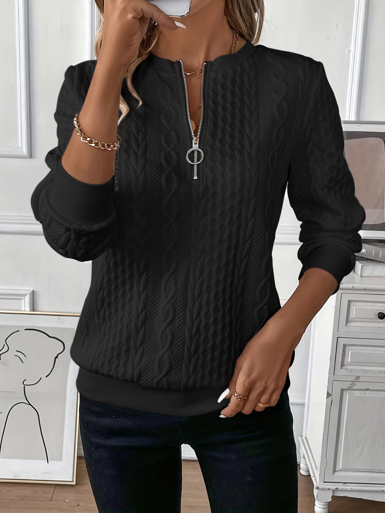 Alana | Stylish Zip Sweater