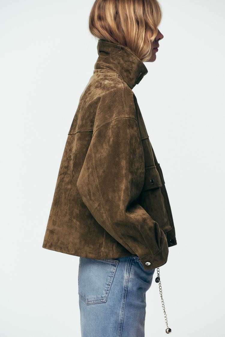 Aviator Leather Bomber – Khaki