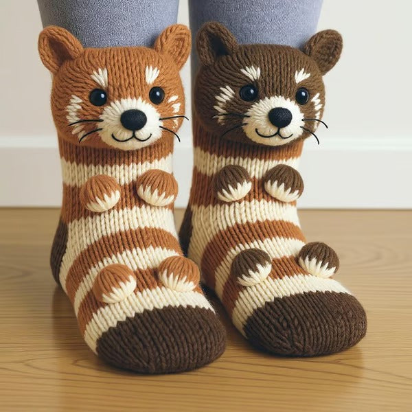 POPPY | Charming 3D Animal Lounge Socks