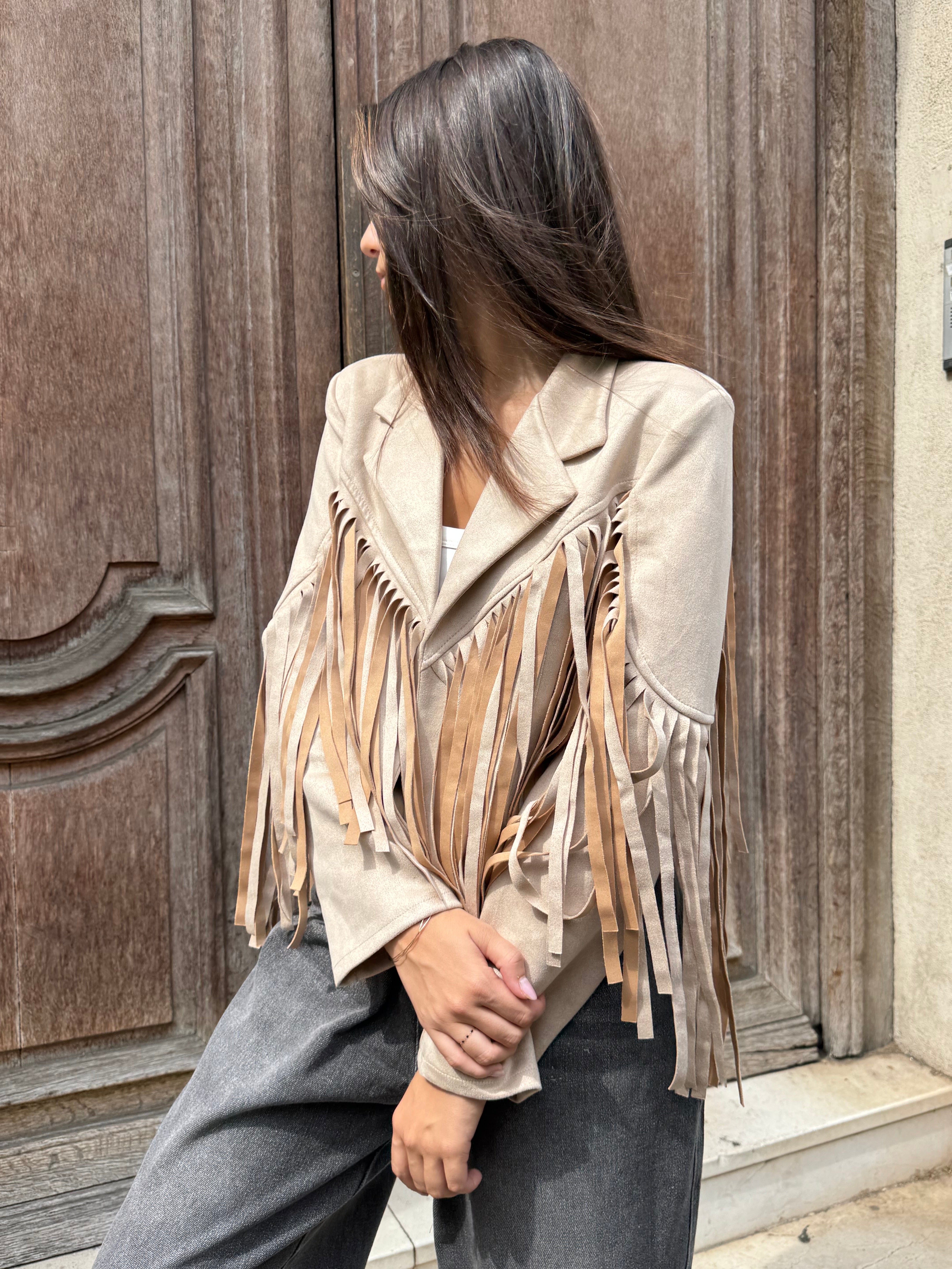 Suede Fringe Jacket