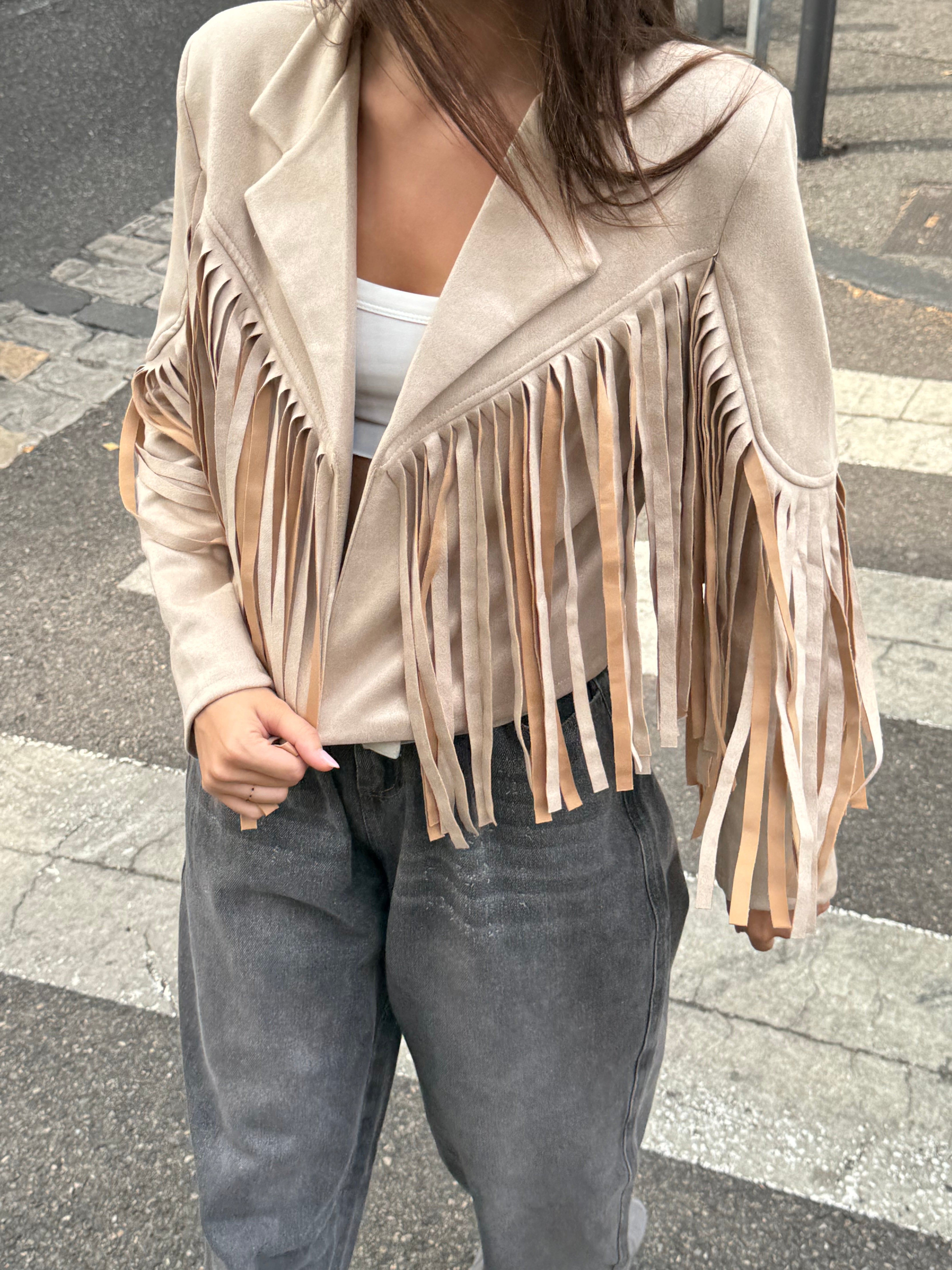 Suede Fringe Jacket