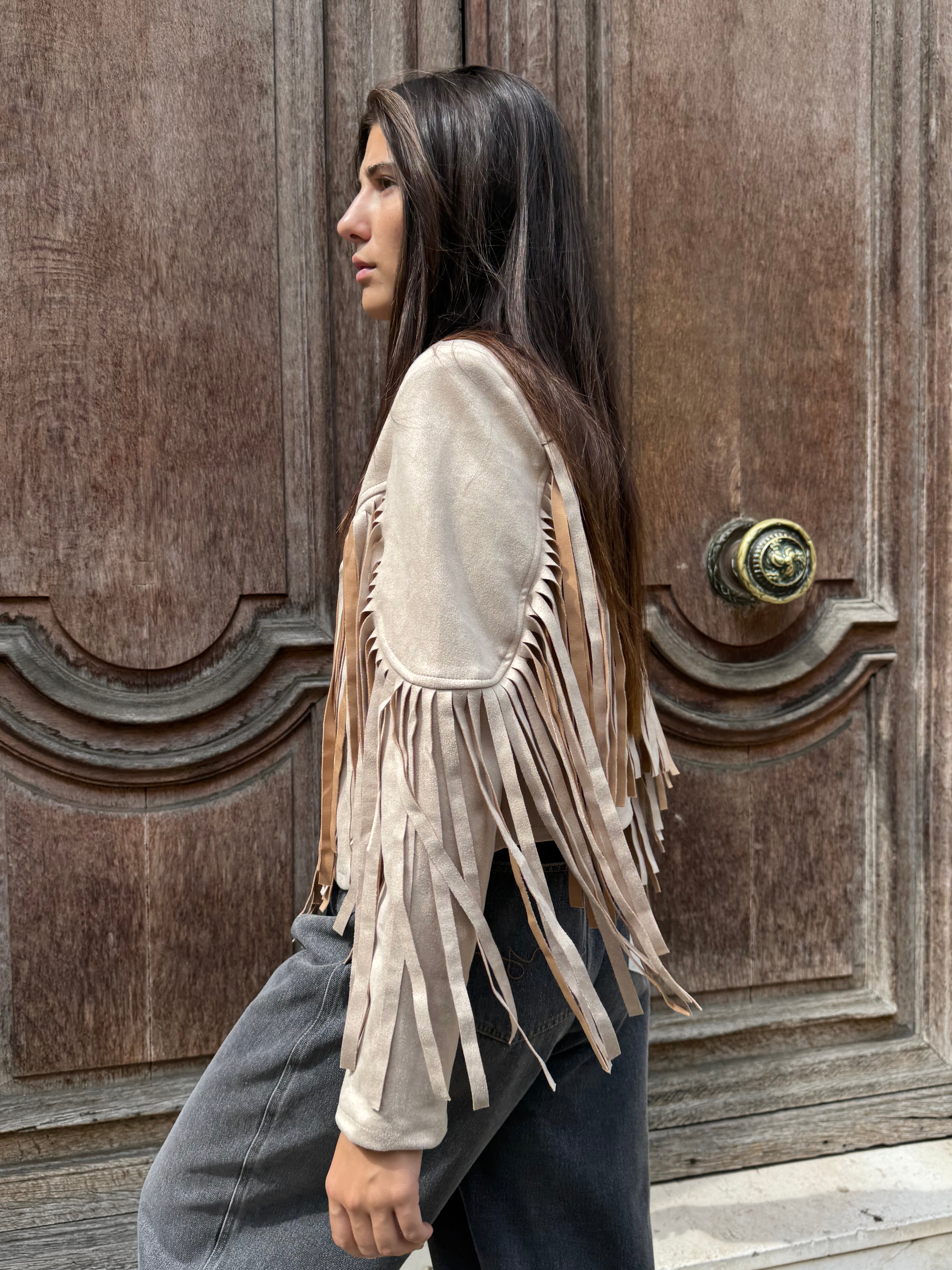 Suede Fringe Jacket