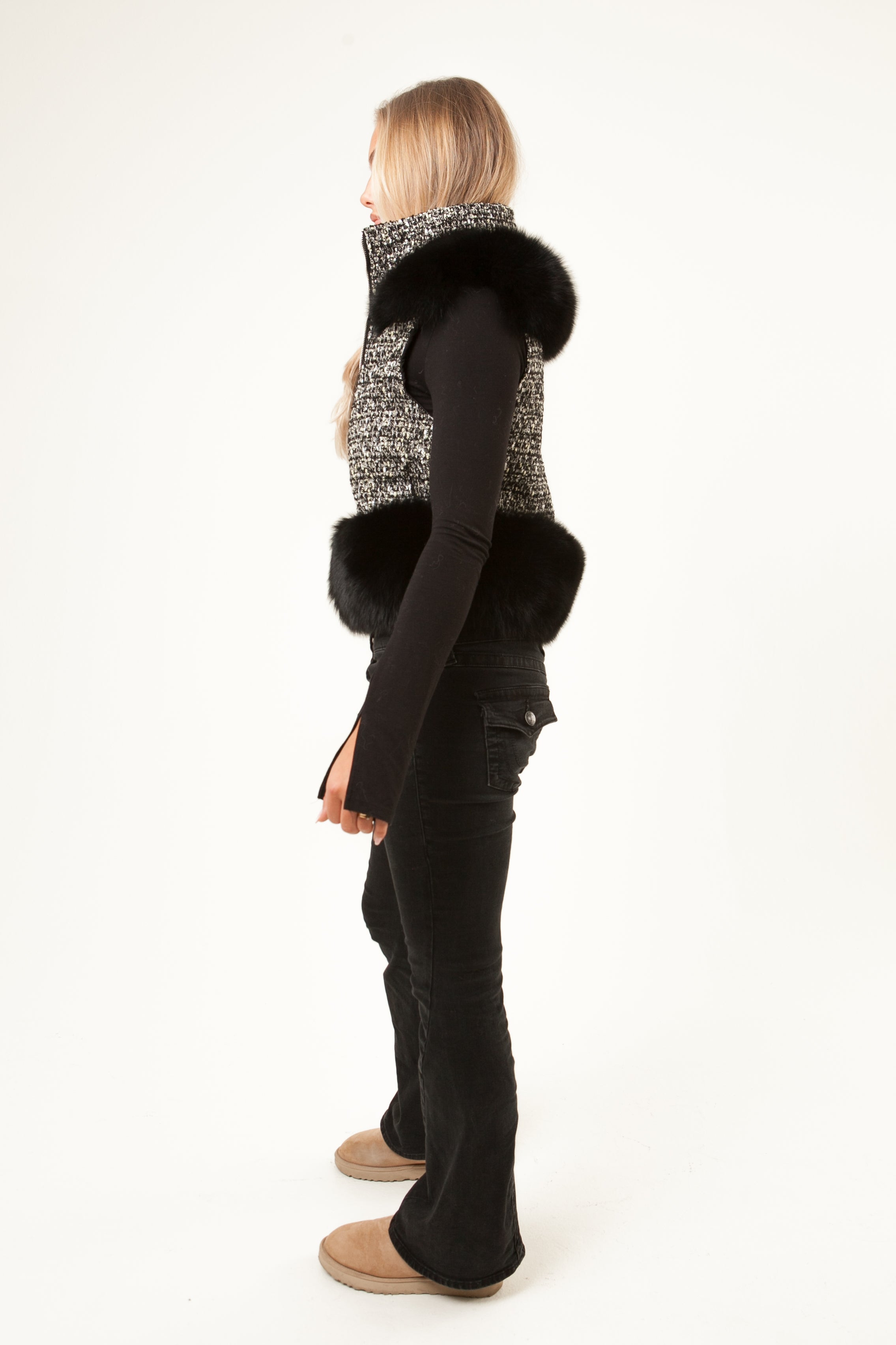 Chic Tweed Detail Vest