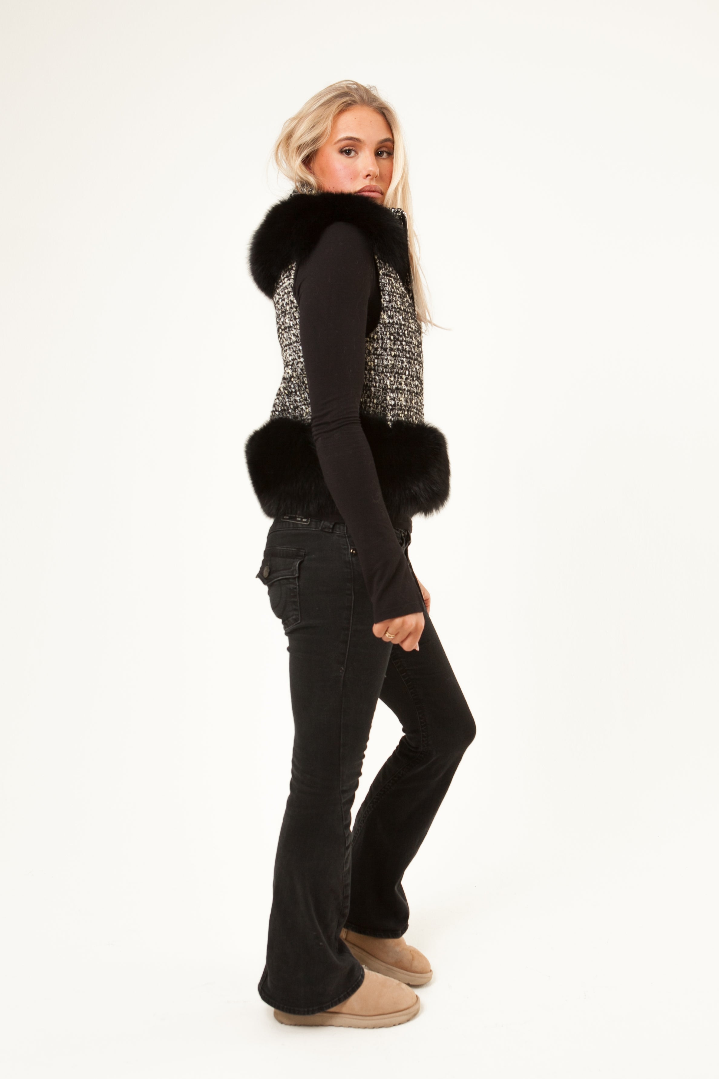 Chic Tweed Detail Vest