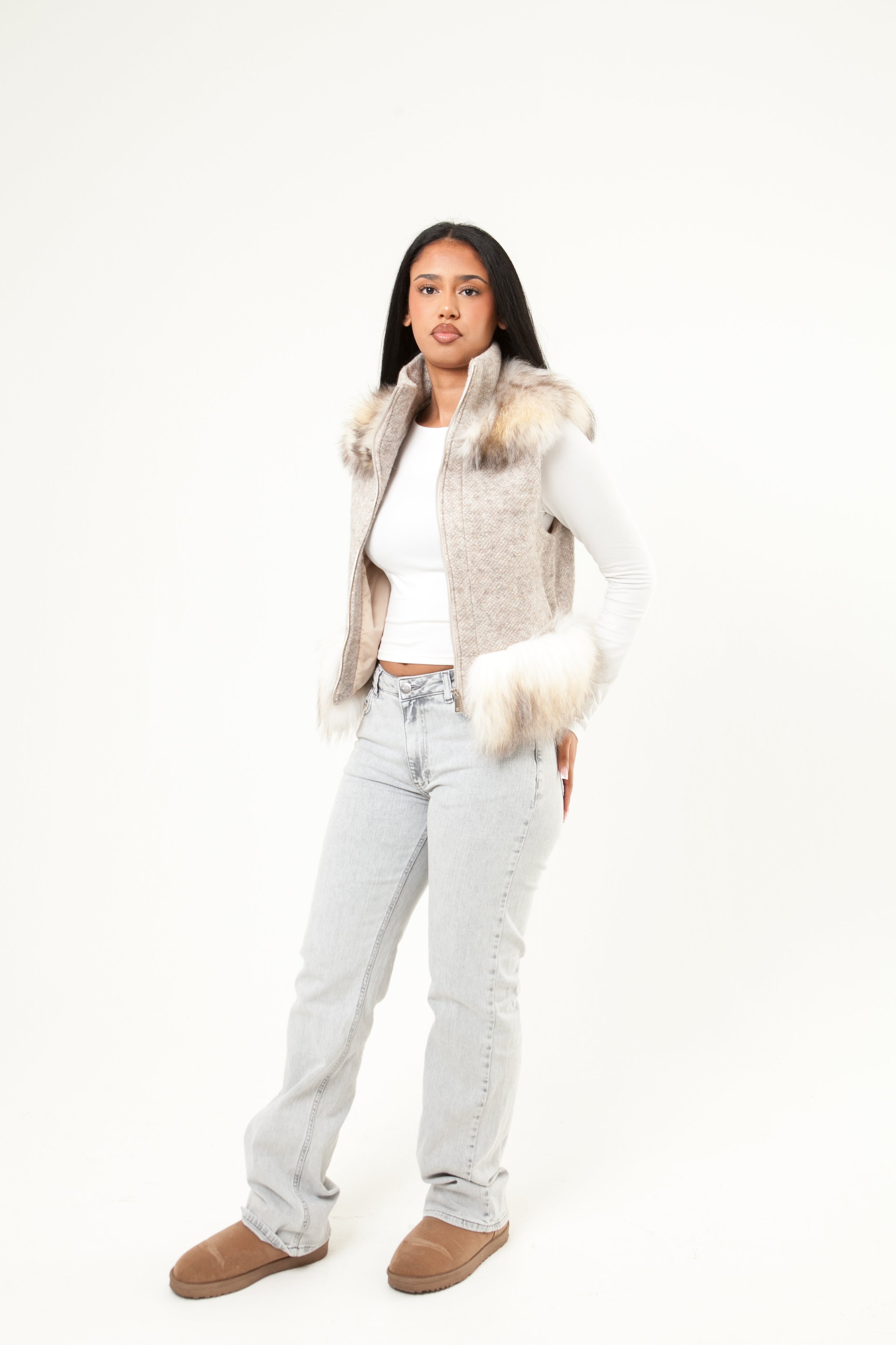 Chic Tweed Detail Vest