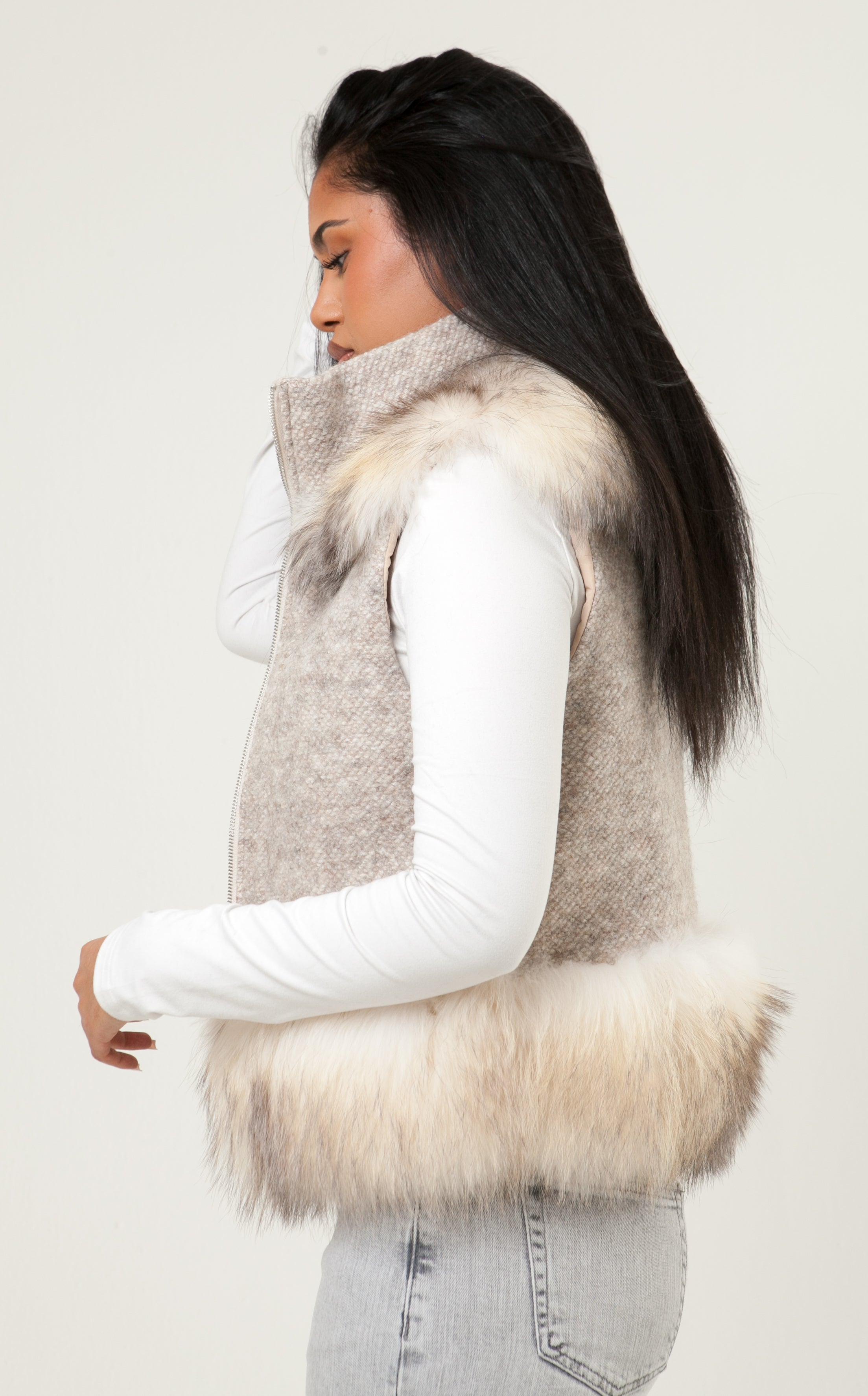 Chic Tweed Detail Vest