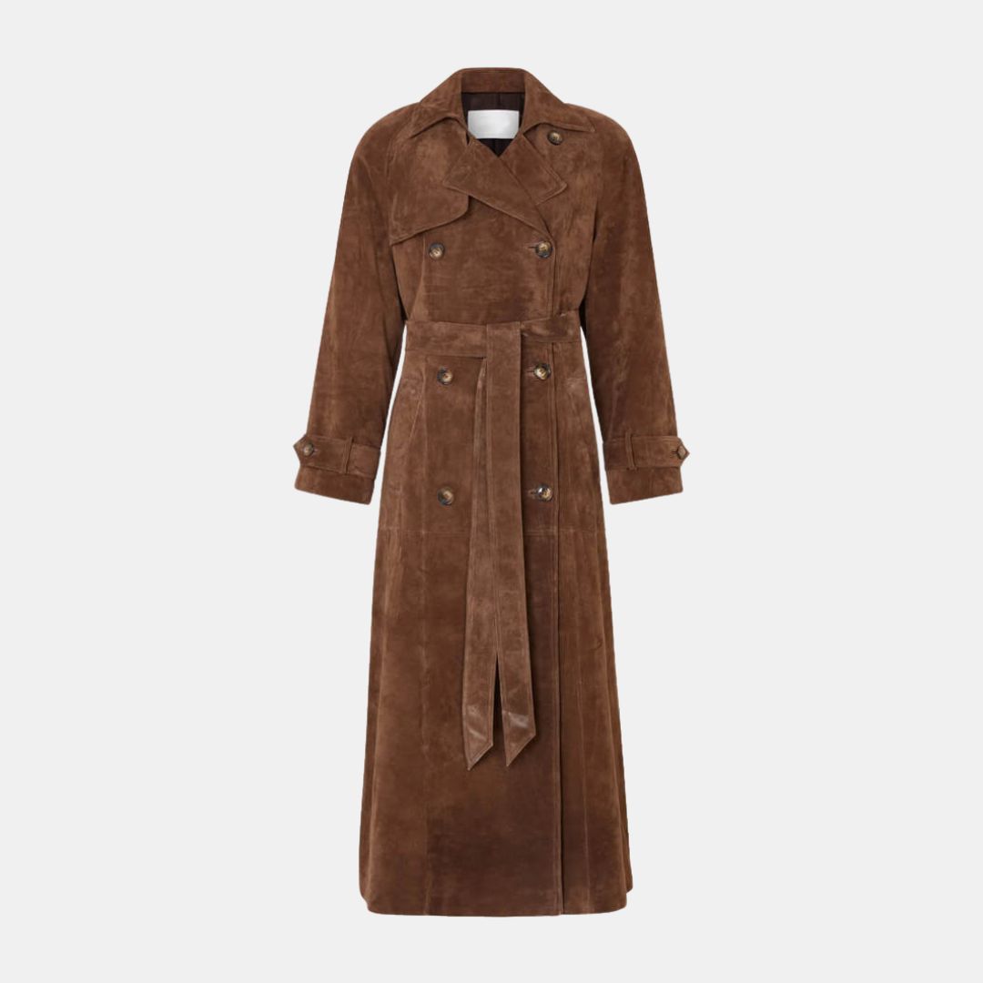 Suede Belted Trench