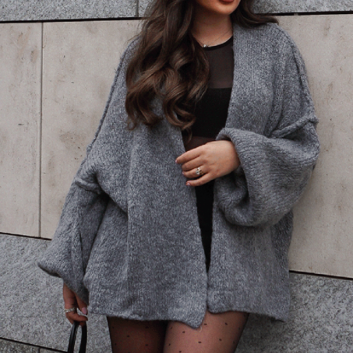 Faye | Cozy Lantern Sleeve Cardigan