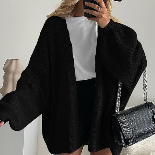 Faye | Cozy Lantern Sleeve Cardigan