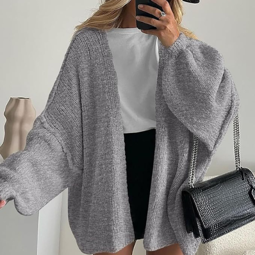 Faye | Cozy Lantern Sleeve Cardigan
