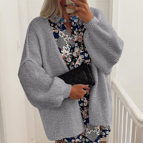 Faye | Cozy Lantern Sleeve Cardigan