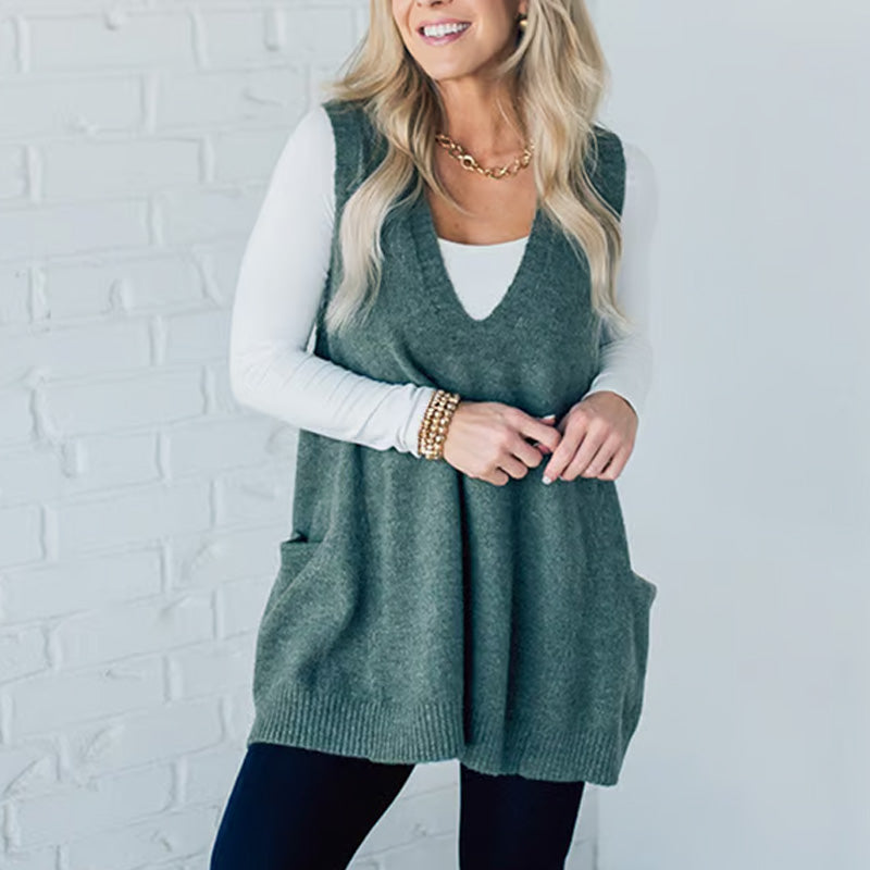 Venus | Cozy Pocket Sweater Vest