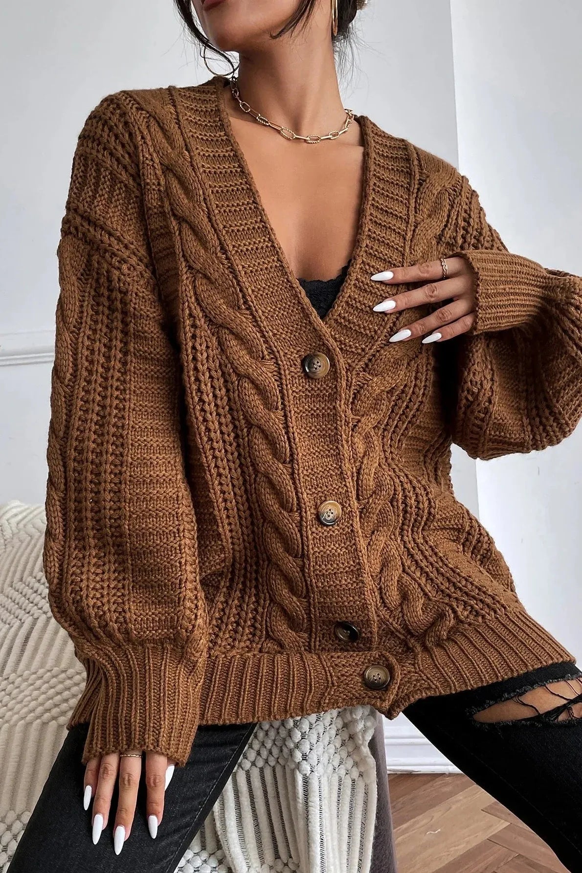 Enna | Cozy Cable-Knit Cardigan
