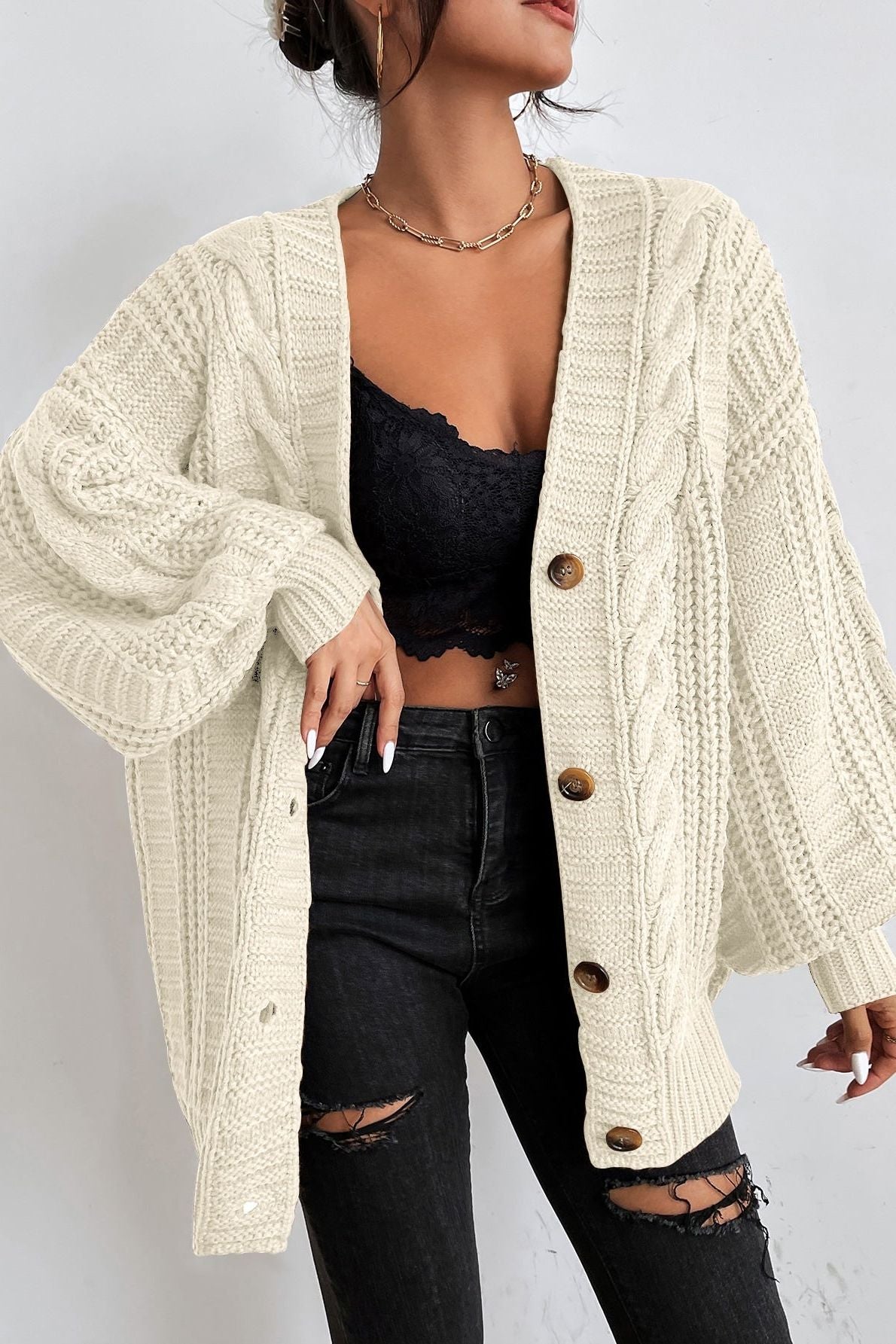 Enna | Cozy Cable-Knit Cardigan