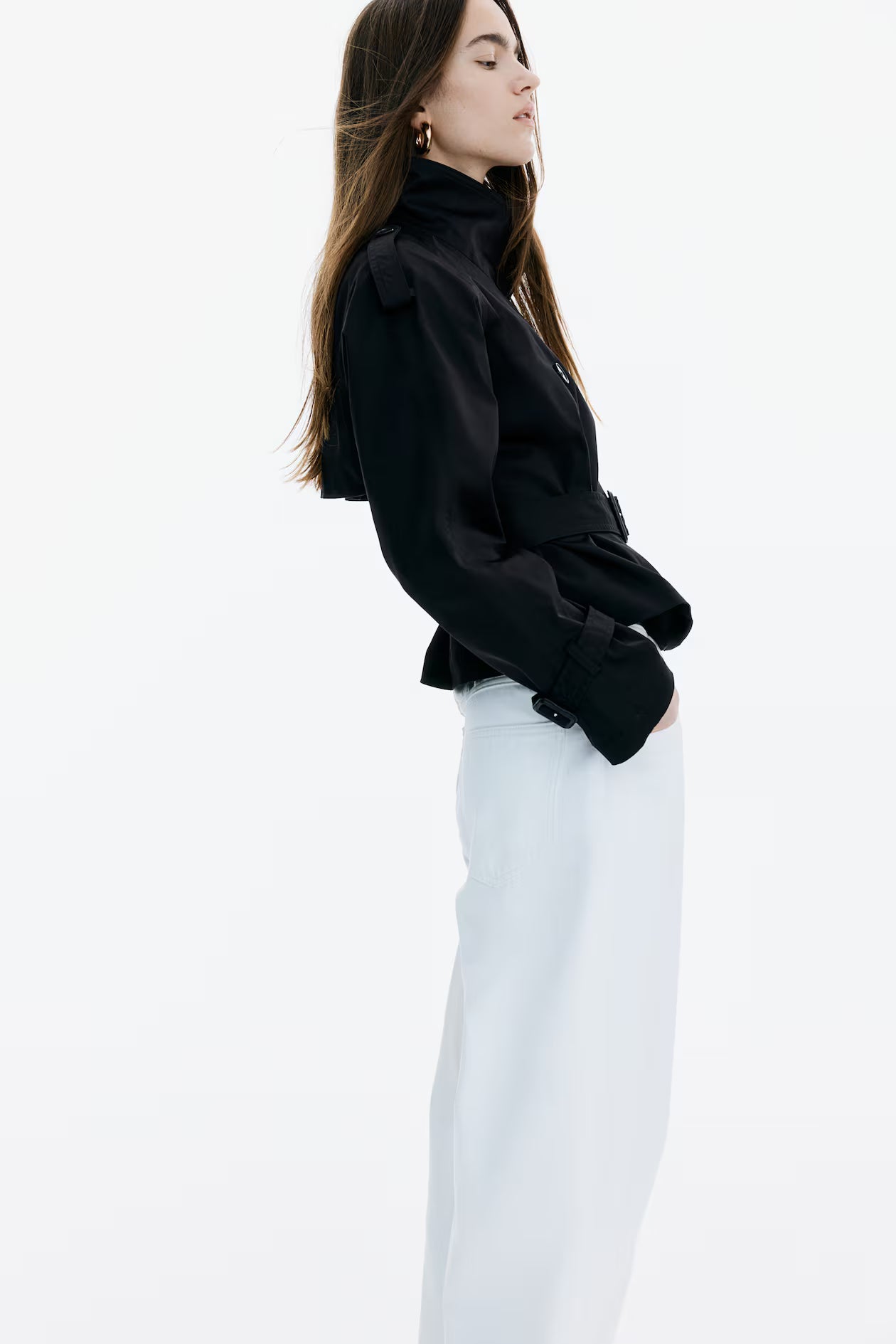 Cropped Belted Trench