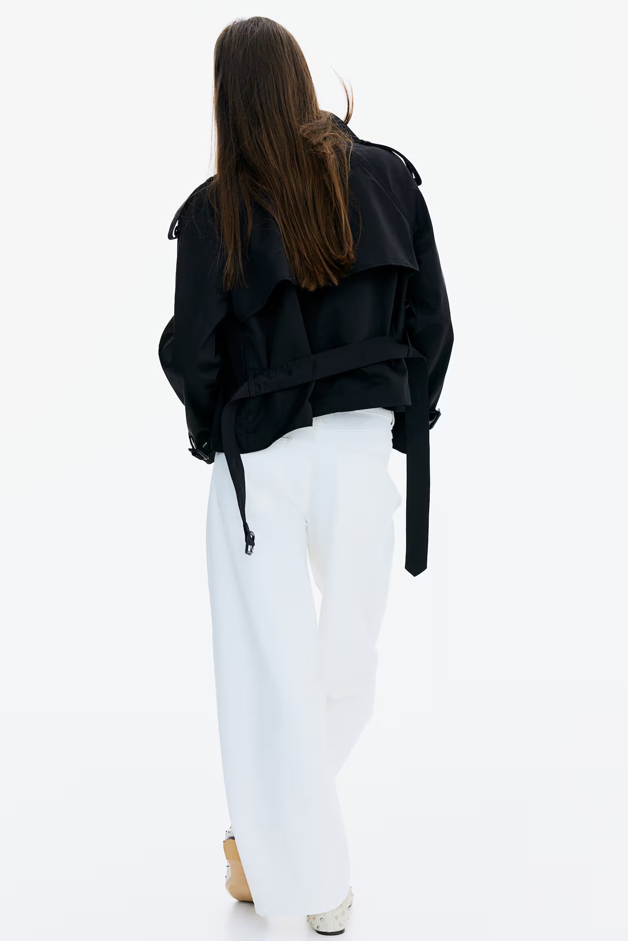 Cropped Belted Trench