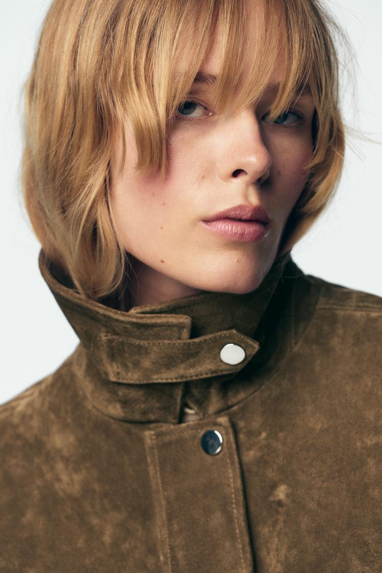 Aviator Leather Bomber – Khaki