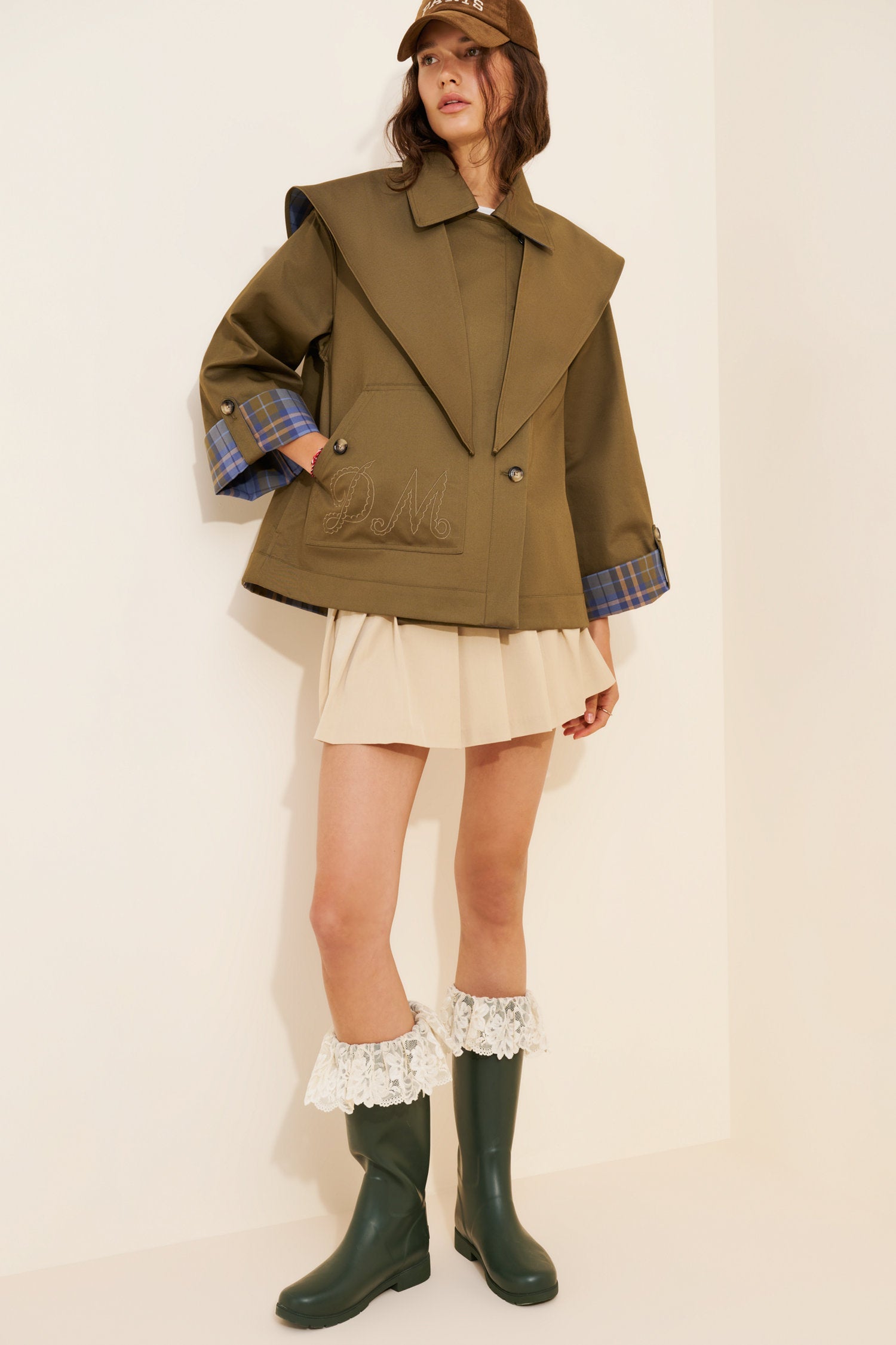 Olive Reversible Crop Trench