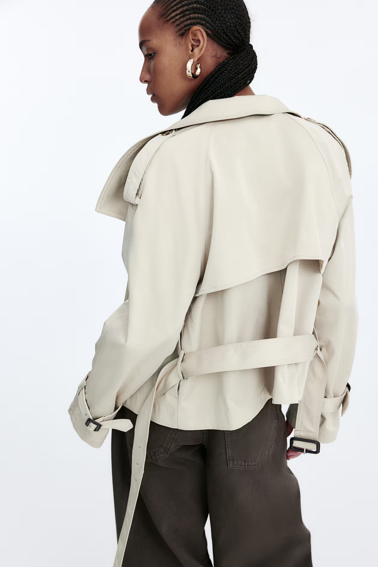 Cropped Belted Trench