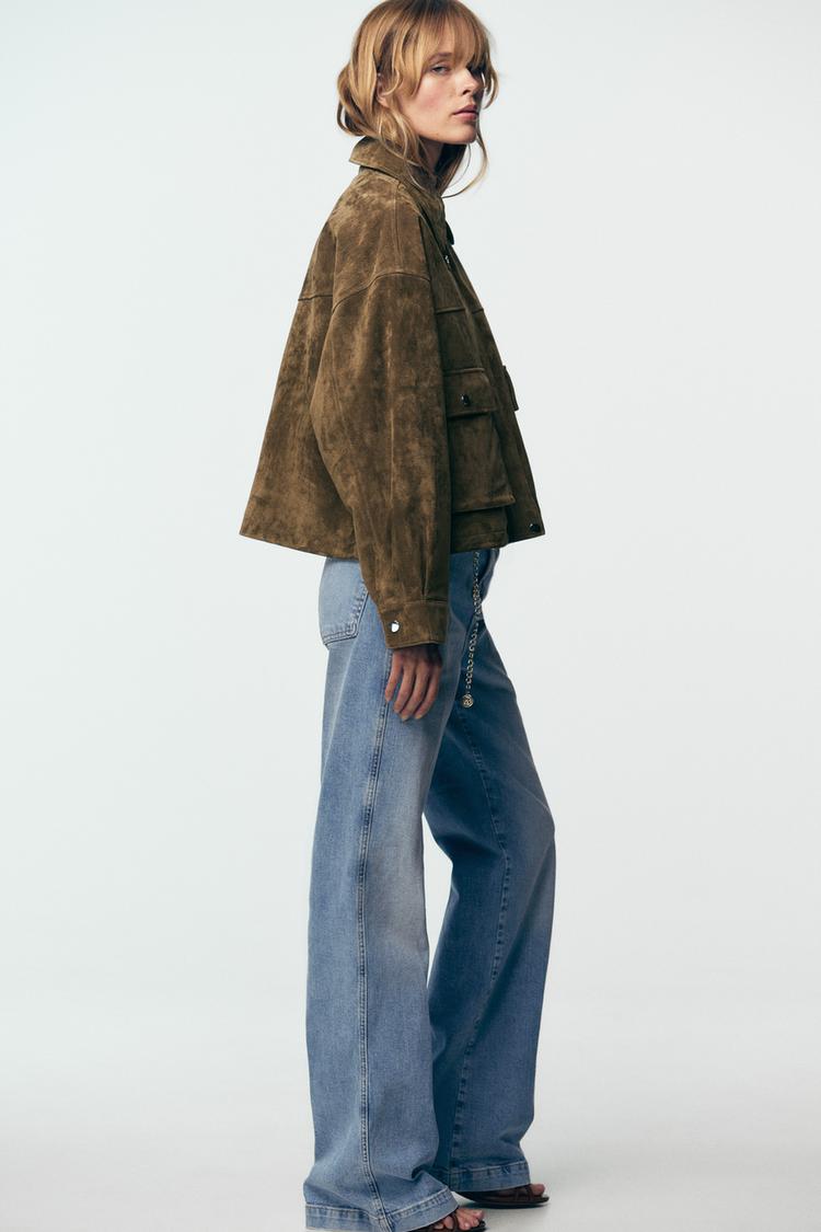 Aviator Leather Bomber – Khaki