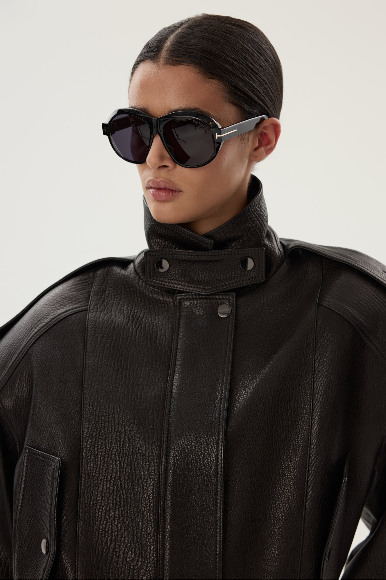 Black Leather Bomber Jacket