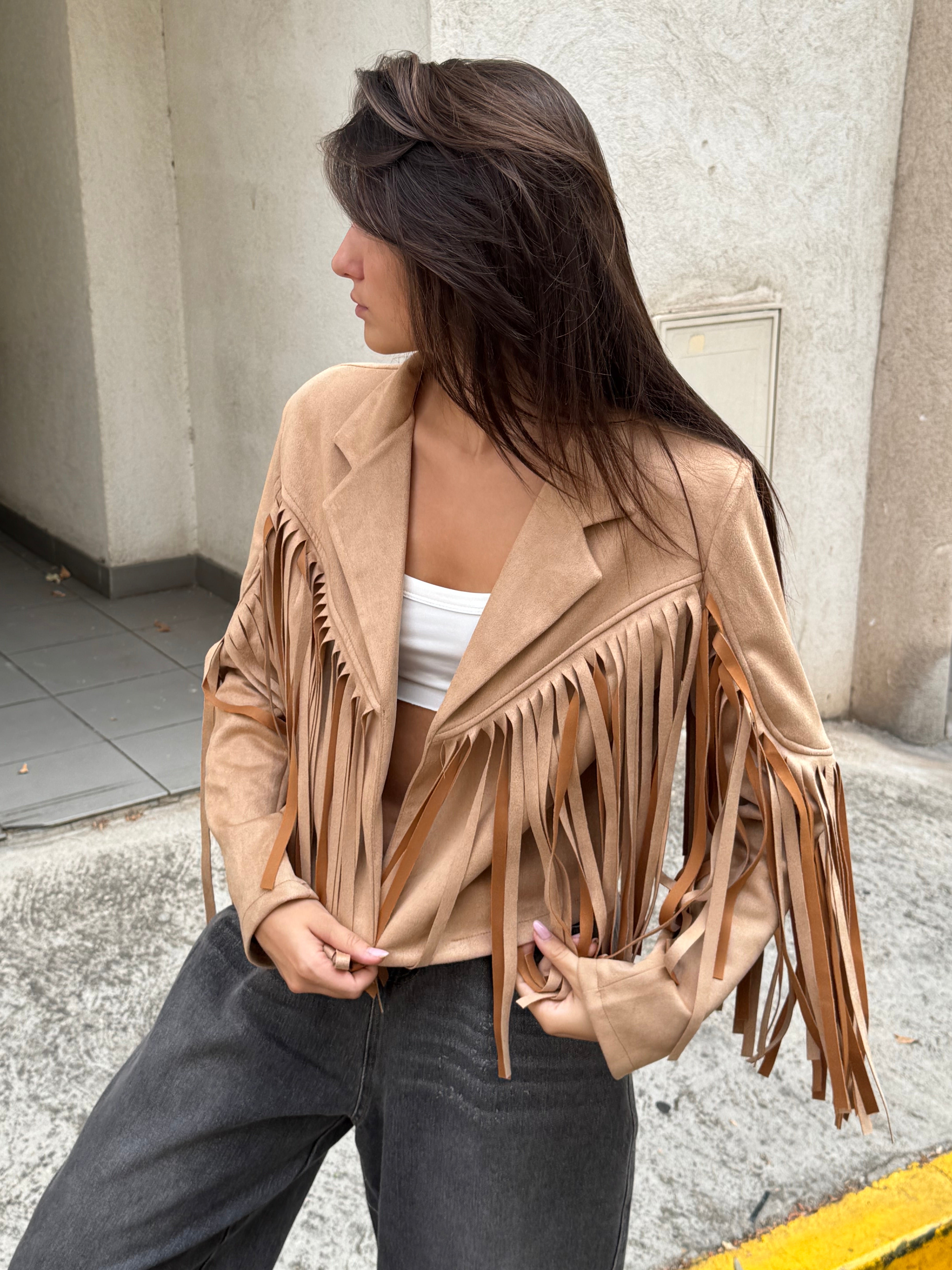Suede Fringe Jacket