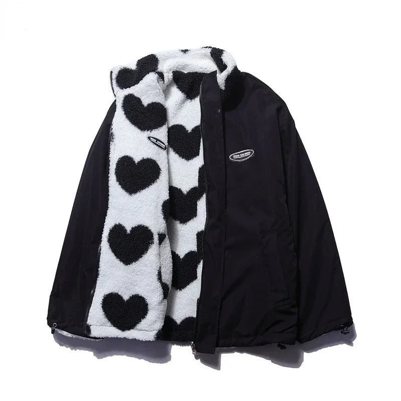 DARIA | Reversible Jacket with Little Hearts