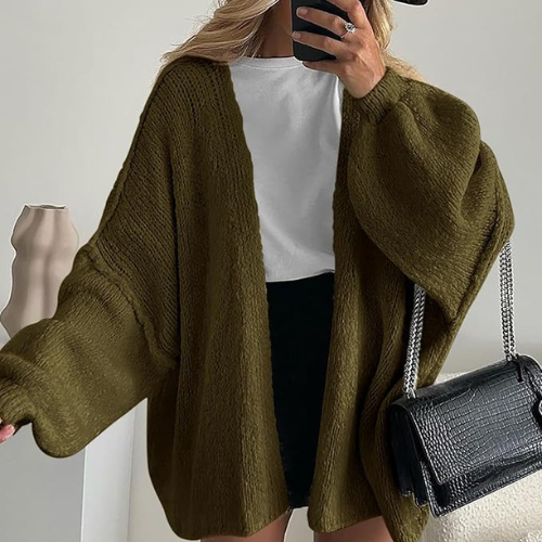 Faye | Cozy Lantern Sleeve Cardigan