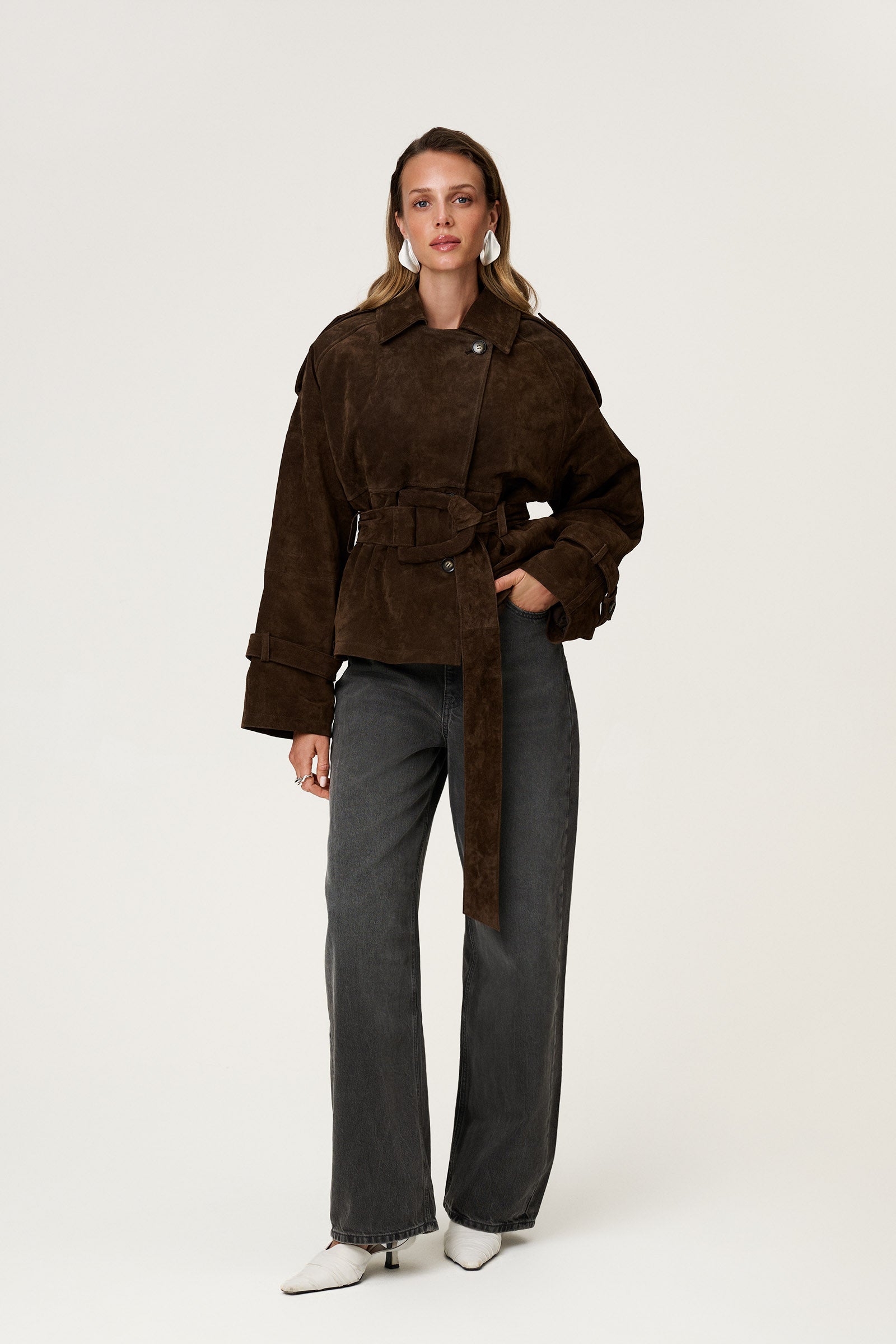 Caza Cropped Trench Coat