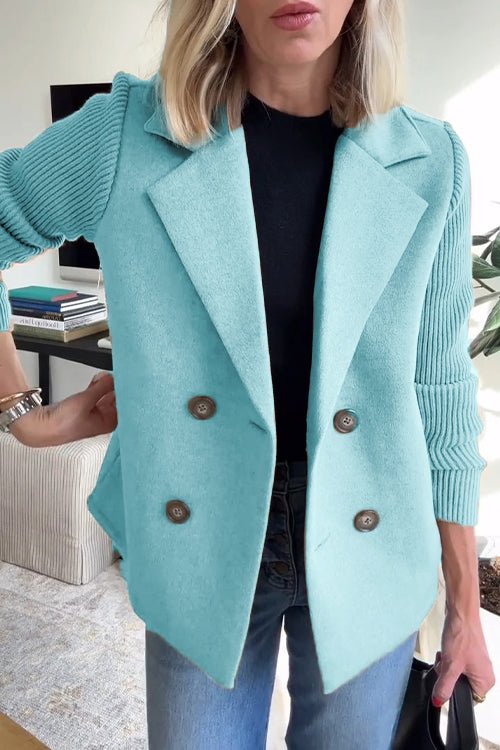 AMORA | Elegant Knit-Sleeve Blazer