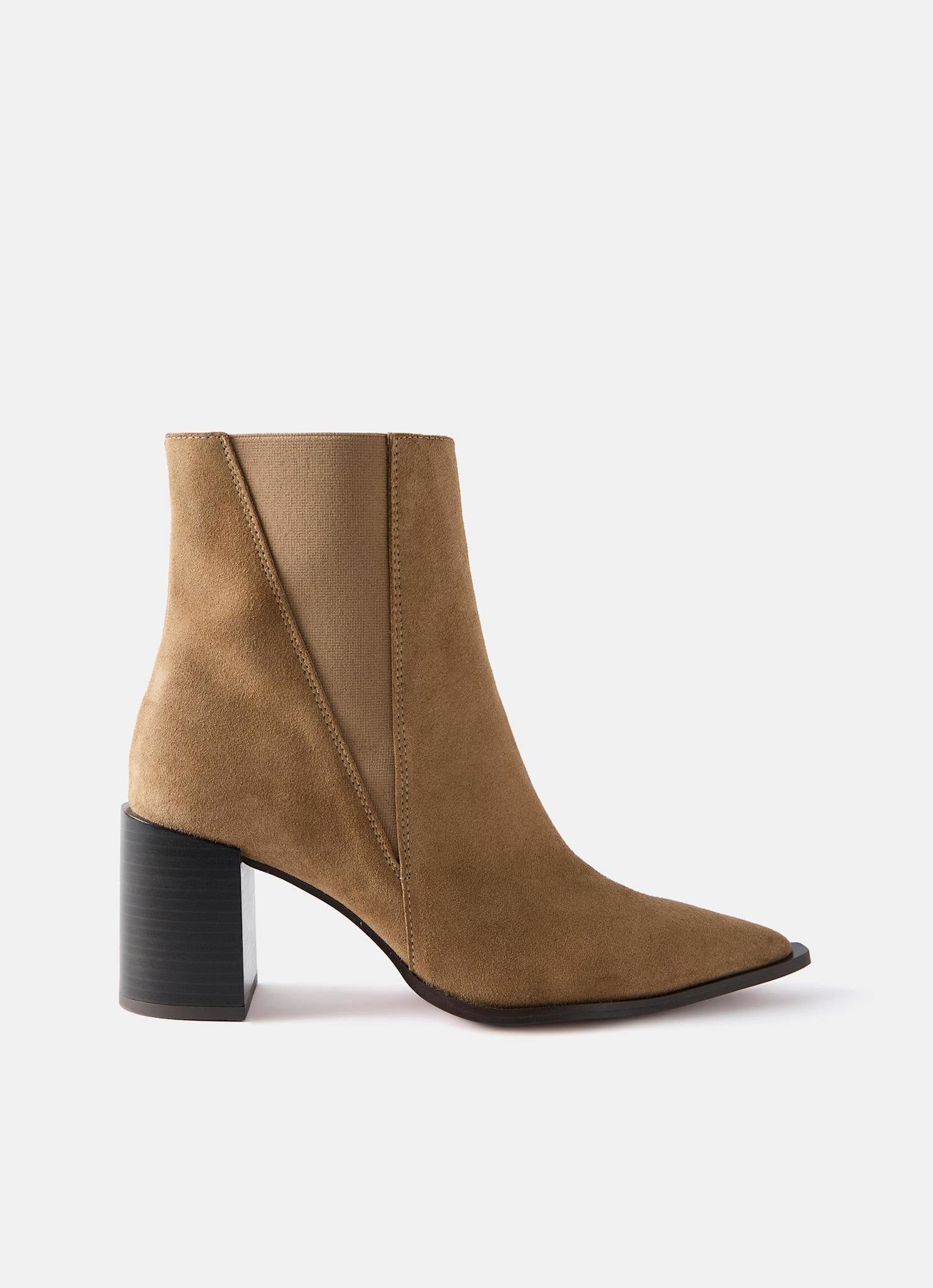 Suede Block Heel Boots